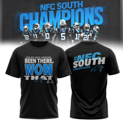 _ Carolina Panthers 2025 NFC South Division Champions Locker Room T-Shirt