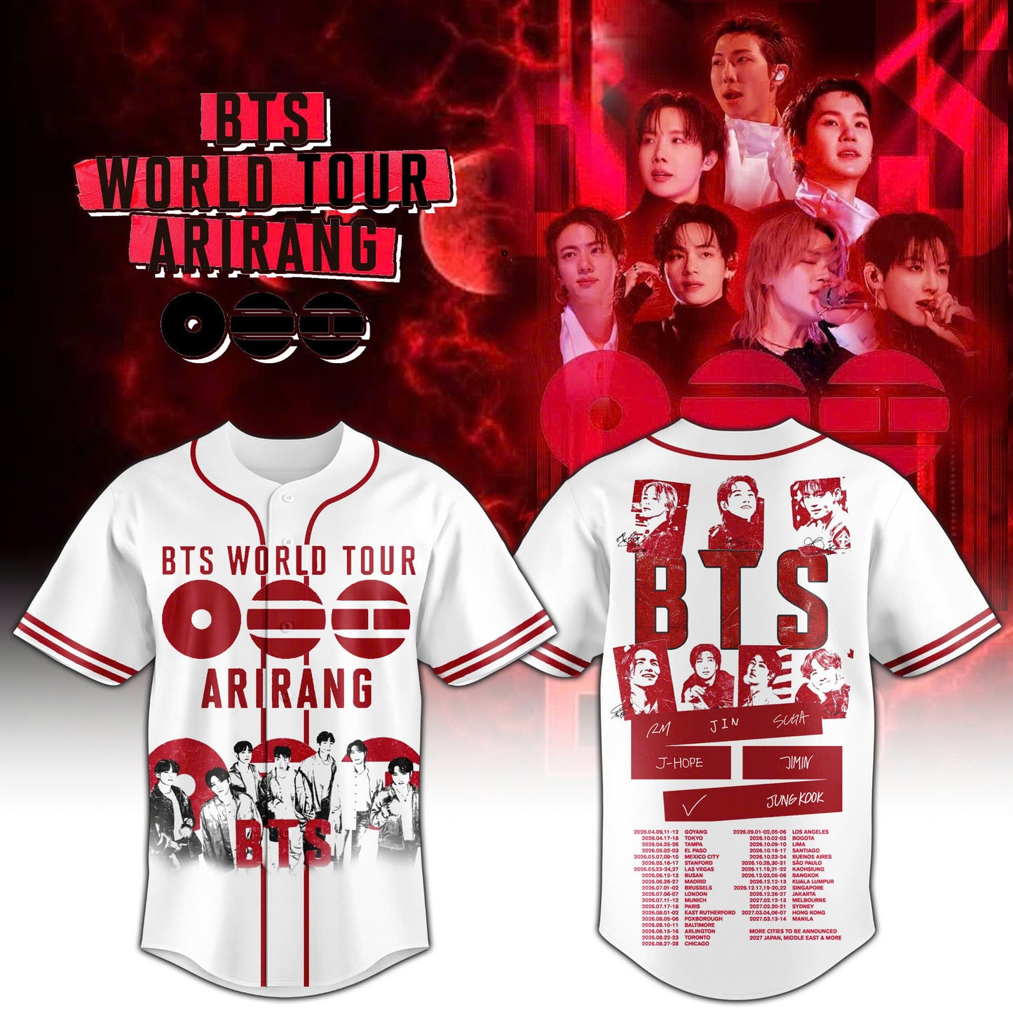 BTS World Tour Arirang 2026 Jersey