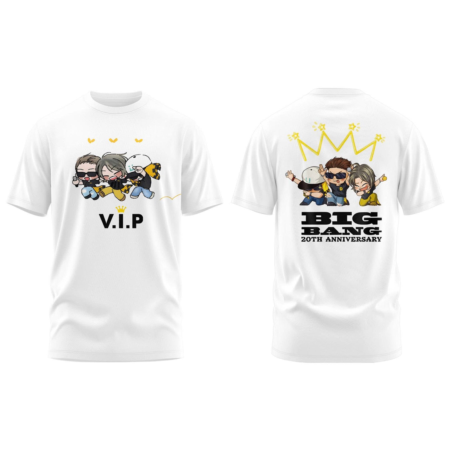 BigBang World Tour ’26 Cartoon Version Limited Edition White Tshirt