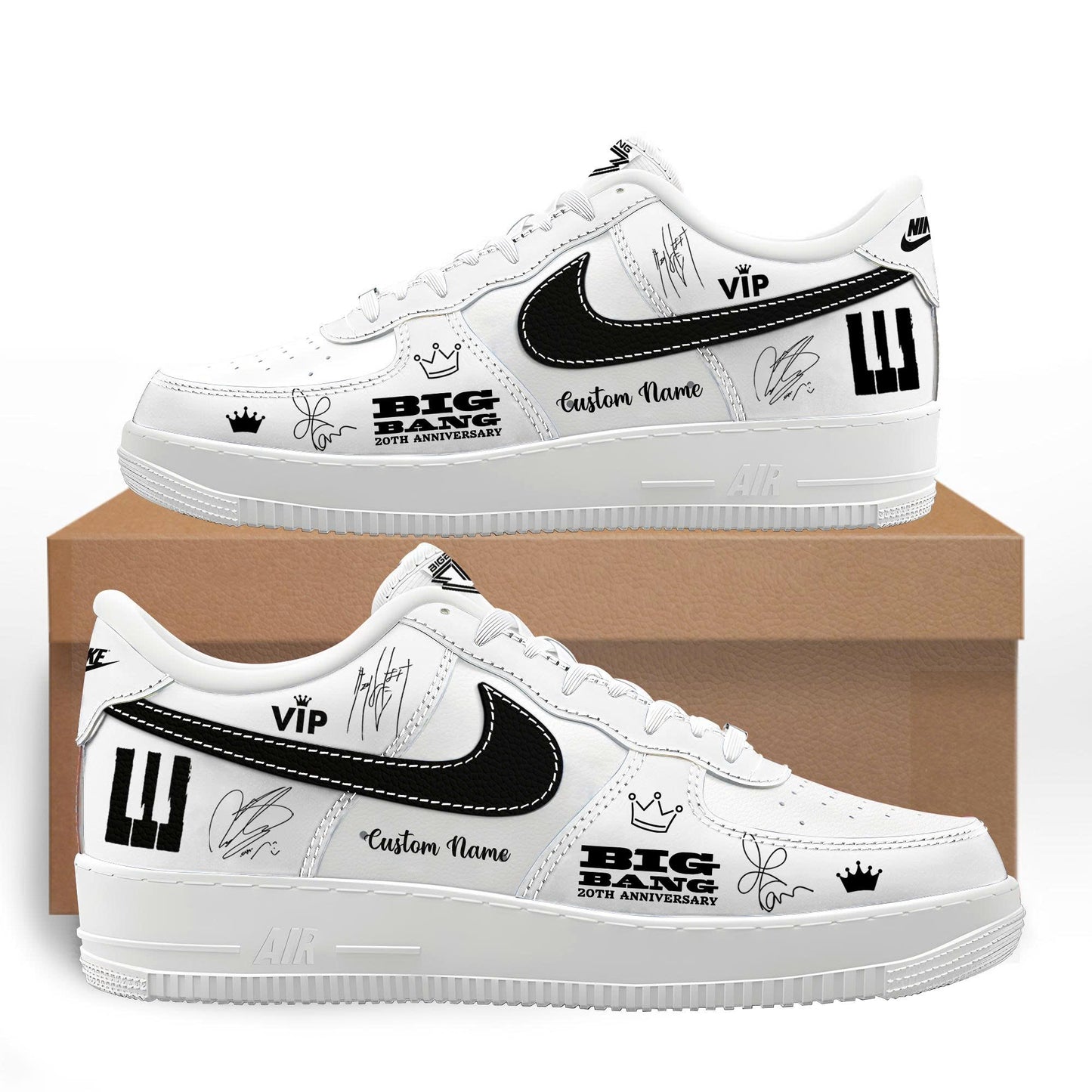 BigBang 20th Anniversary World Tour ’26 Custom Name H34 White Shoes v2