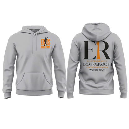 Eros Ramazzotti UNA STORIA IMPORTANTE WORLD TOUR 2026 Limited Edition Grey Hoodie