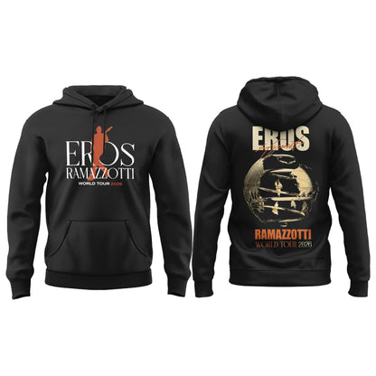 Eros Ramazzotti UNA STORIA IMPORTANTE WORLD TOUR 2026 Limited Edition Black Hoodie v2