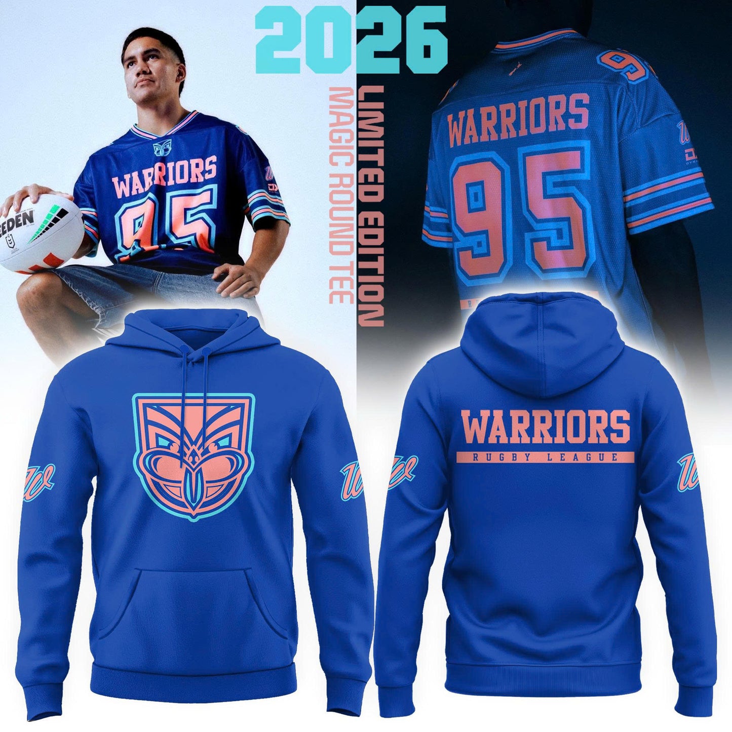 New Zealand Warriors Adults Limited Edition Magic Round Limited Edition Hoodie
