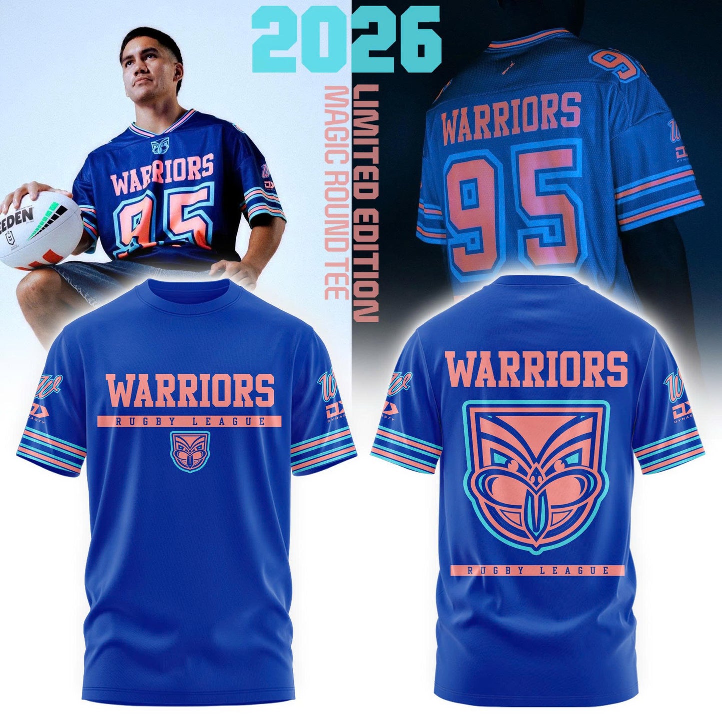 New Zealand Warriors Adults Limited Edition Magic Round Limited Edition Tshirt v2