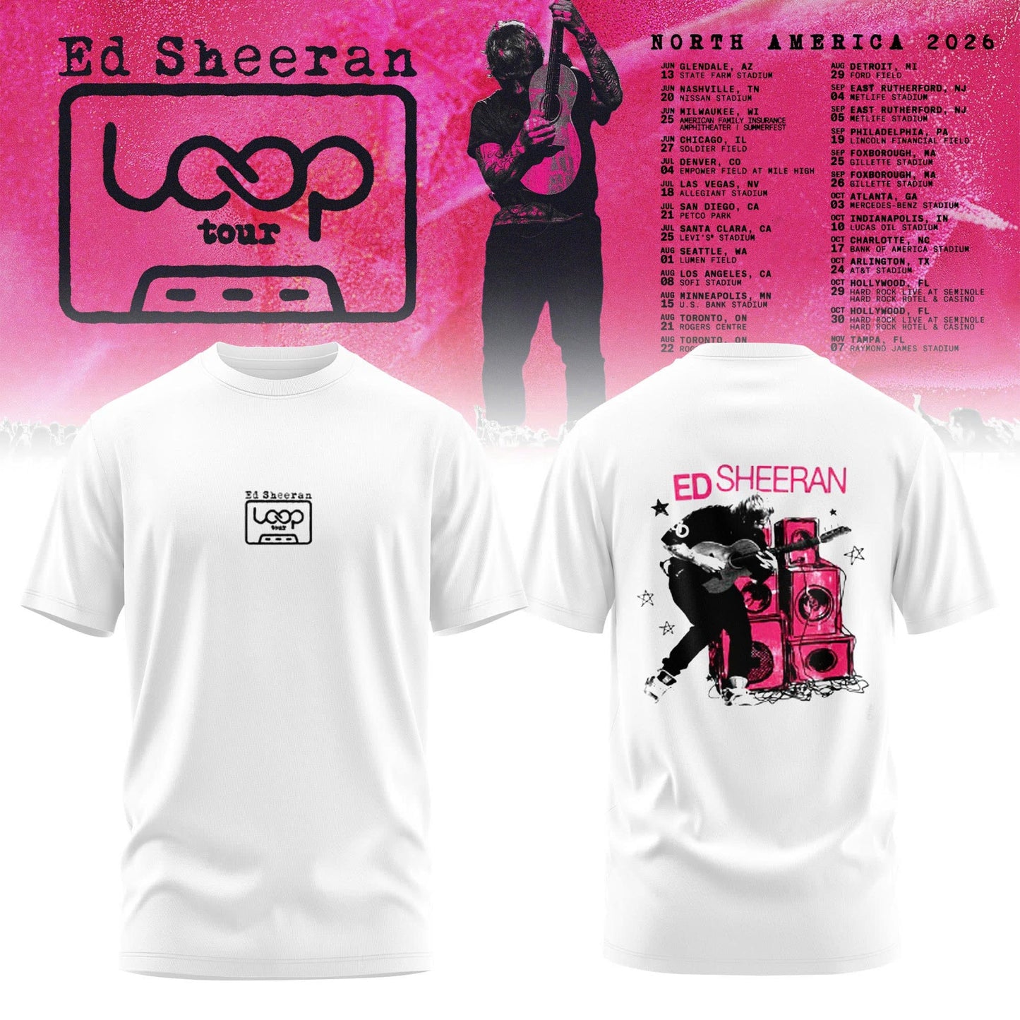 Ed “North American Loop Tour 2026” 🎸➕✖️➗ Shirt