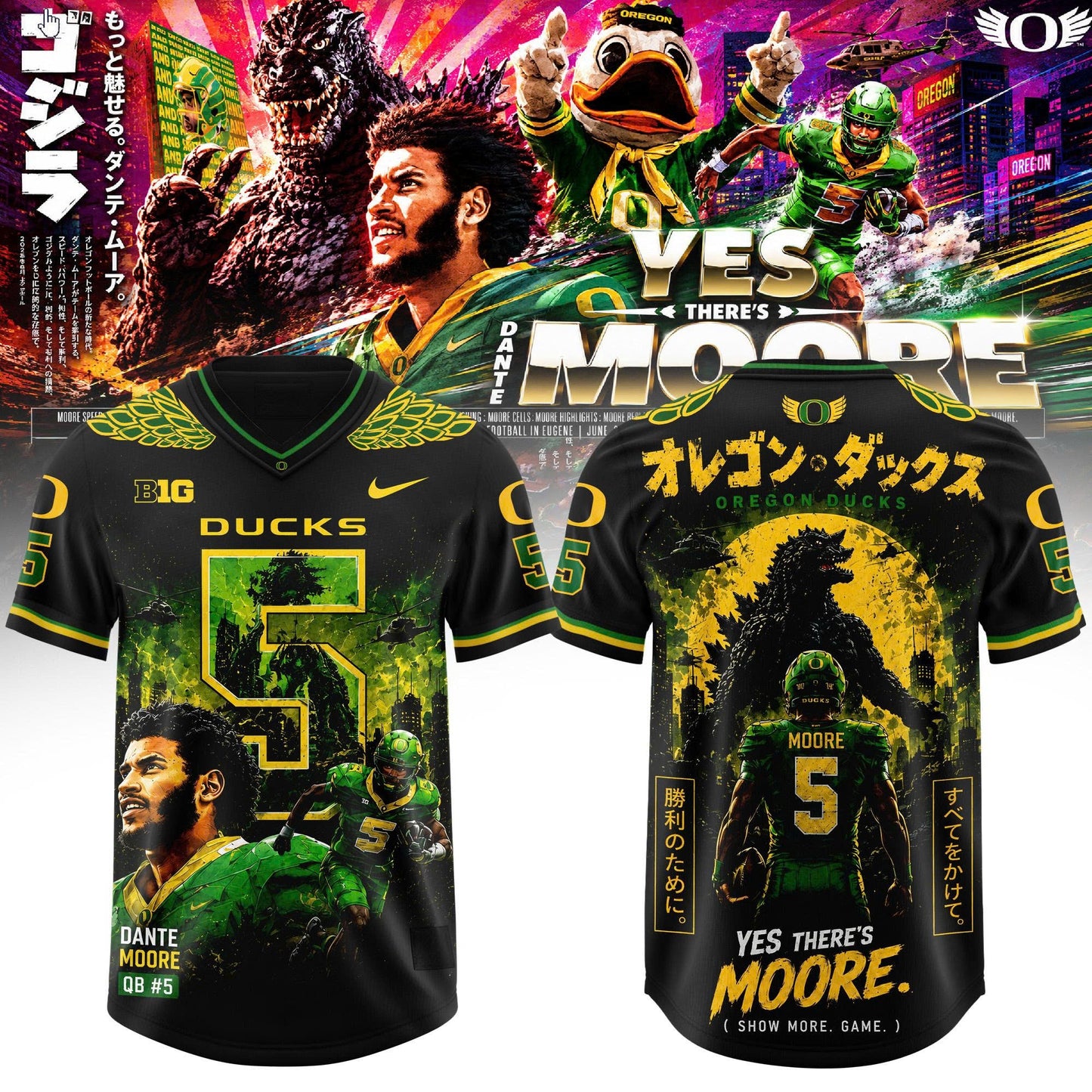 _ Oregon Ducks x Godzilla Edition Football Jersey