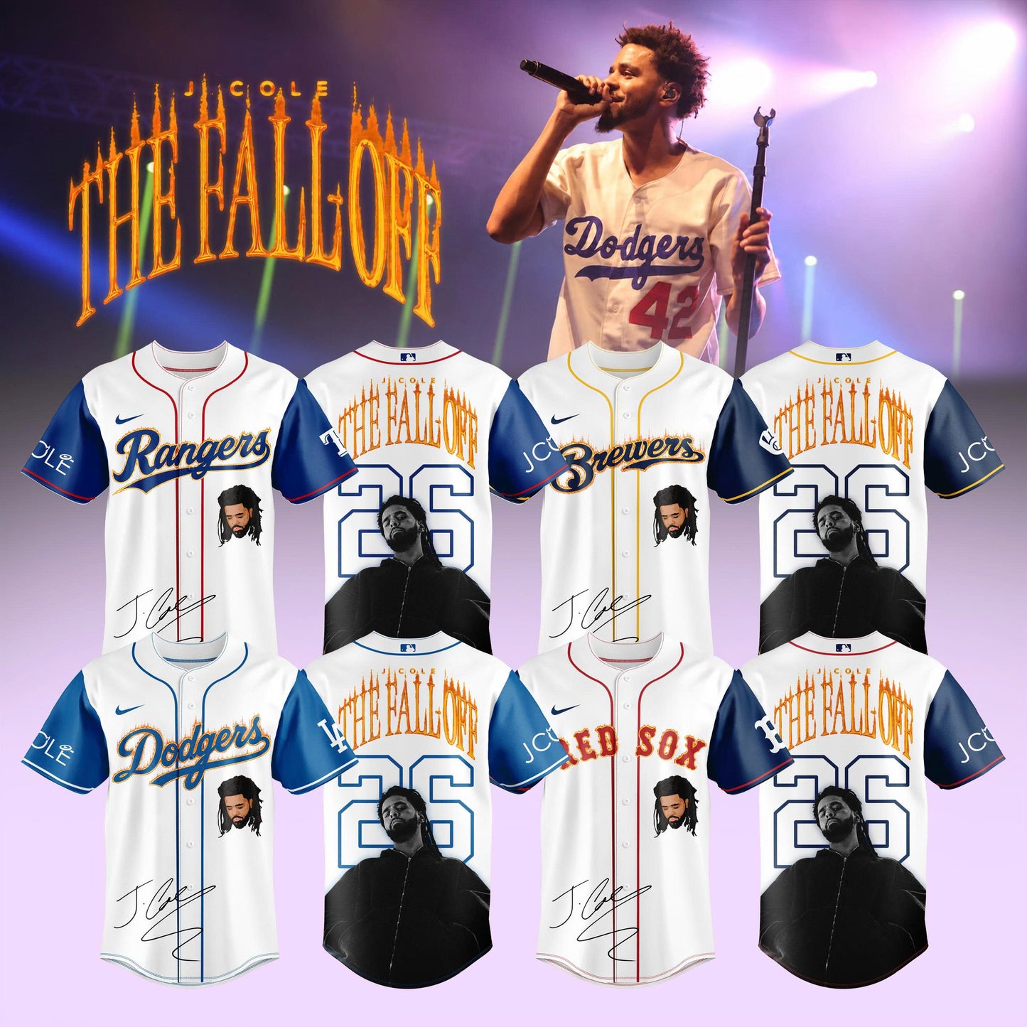 Baseball All Team x The Fall Off Tour Brewers Premium 3D Baseball Jersey
